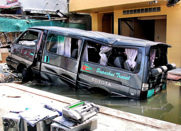 Van in Pool After Tsunami on Patong Beach in Phuket, Thailand - Encircle Photos