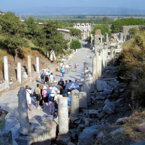 Marble Pedestals on Curetes Street in Ephesus, Turkey - Encircle Photos