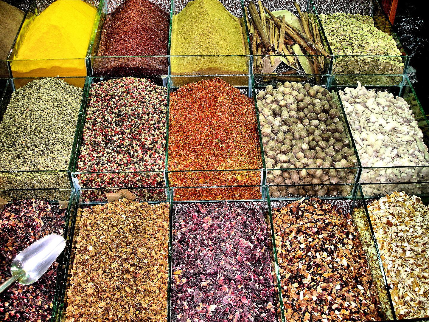 Spices, Nuts and Cinnamon Display at Spice Bazaar in Faith Municipality