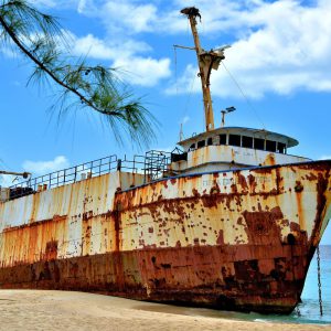 Shipwreck on Governor’s Beach in Grand Turk, Turks and Caicos Islands - Encircle Photos