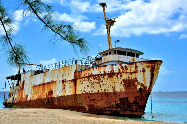 Shipwreck on Governor’s Beach in Grand Turk, Turks and Caicos Islands - Encircle Photos
