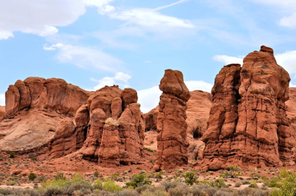 Rock Pinnacles along The Great Wall in Arches National Park, Utah - Encircle Photos