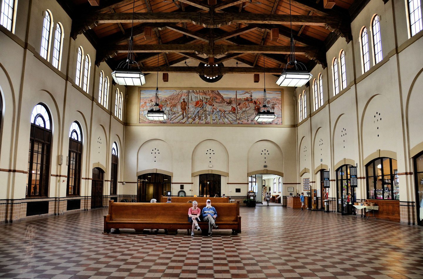 Old Couple Sitting in Union Station in Ogden, Utah - Encircle Photos
