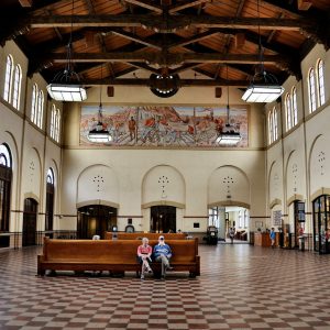 Old Couple Sitting in Union Station in Ogden, Utah - Encircle Photos