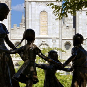 Joyful Moment Sculpture at Temple Square in Salt Lake City, Utah - Encircle Photos