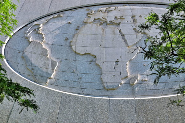 World Maps on LDS Church Office Building at Temple Square in Salt Lake City, Utah - Encircle Photos