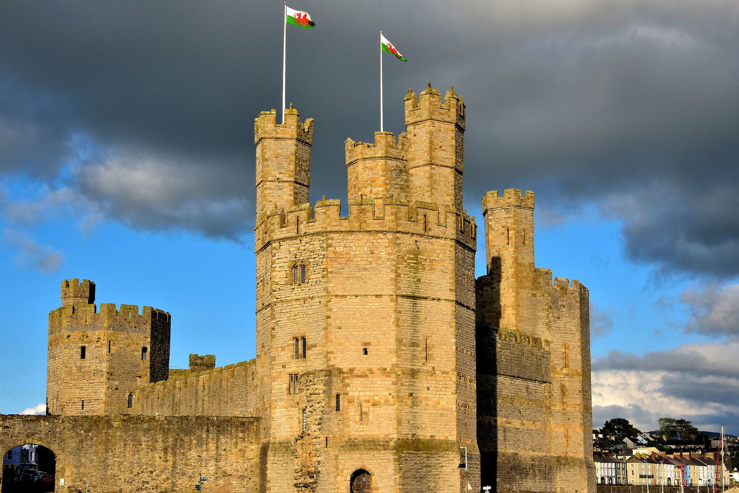 Western Towers of Caernarfon Castle in Caernarfon, Wales - Encircle Photos