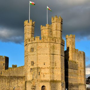 Western Towers of Caernarfon Castle in Caernarfon, Wales - Encircle Photos