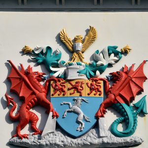 Gwyneed Council Coat of Arms in Caernarfon, Wales - Encircle Photos