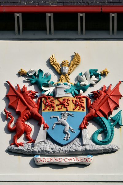 Gwyneed Council Coat of Arms in Caernarfon, Wales - Encircle Photos