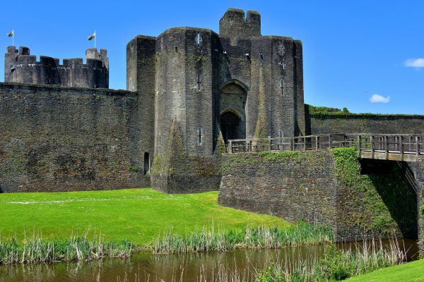 Outer Main Gatehouse at Caerphilly Castle in Caerphilly, Wales - Encircle Photos
