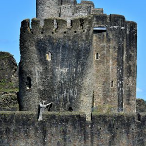 Leaning Southeast Tower at Caerphilly Castle in Caerphilly, Wales - Encircle Photos