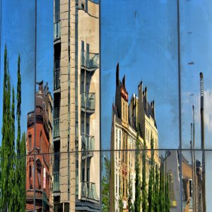 Water Tower Reflection in Cardiff, Wales - Encircle Photos