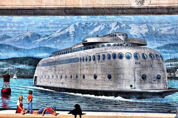 Kalakala Ferry Mural by Cory Ench in Port Angeles, Washington - Encircle Photos
