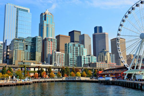 Downtown Skyline and Ferris Wheel in Seattle, Washington - Encircle Photos