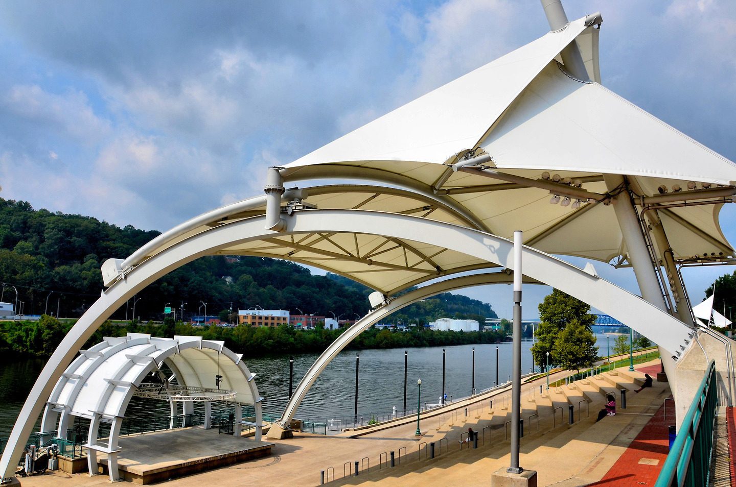 Haddad Riverfront Park and Kanawha River in Charleston, West Virginia