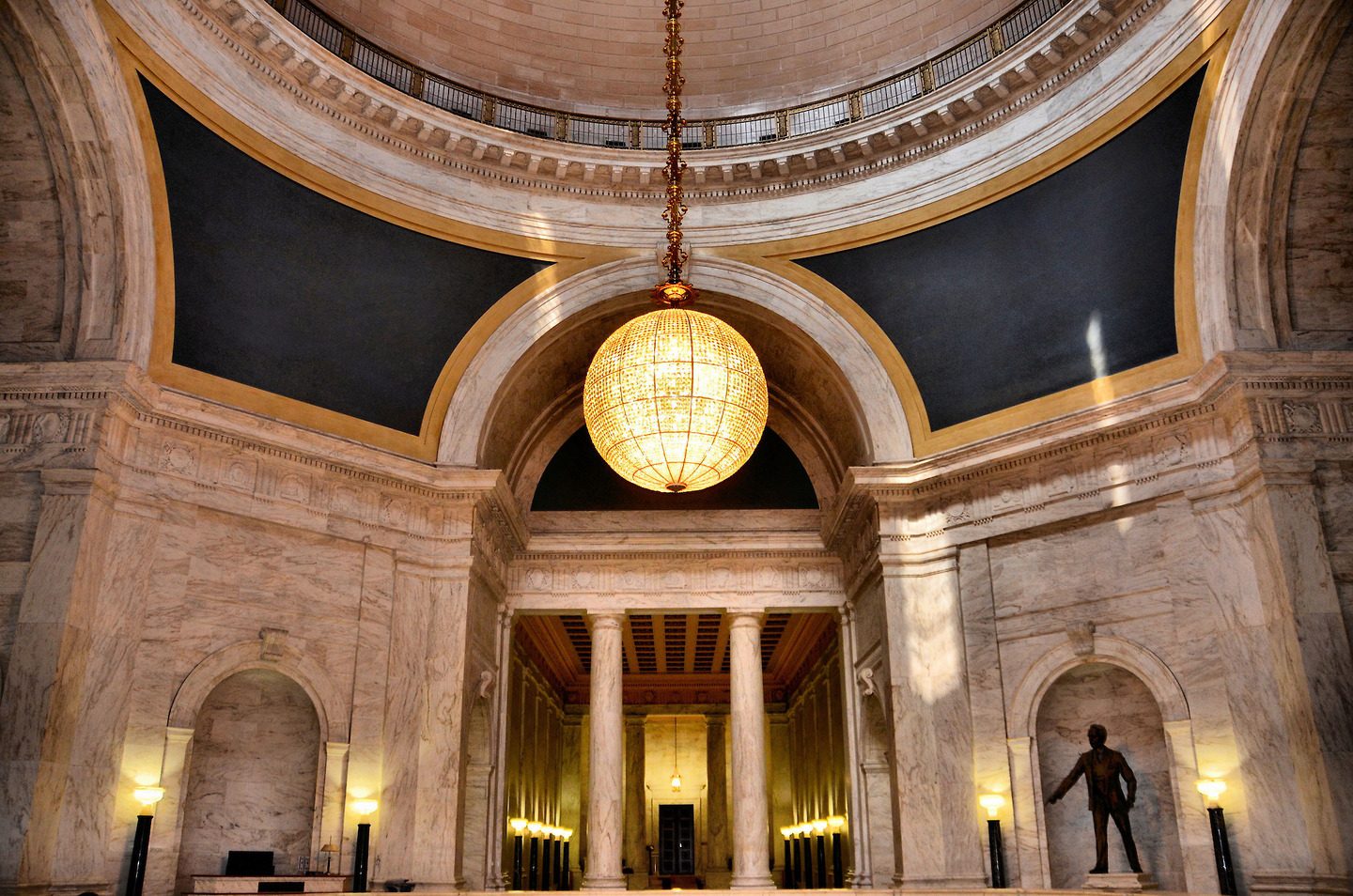 West Virginia State Capitol Rotunda and Chandelier in Charleston, West