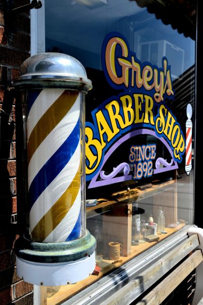 Spinning Barber Shop Pole in Hayward, Wisconsin - Encircle Photos