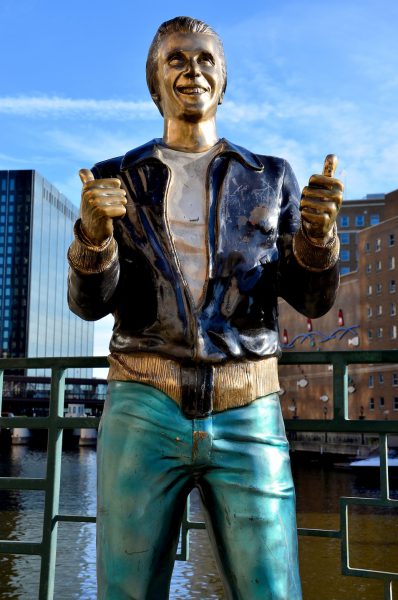 Bronze Fonz of Happy Days at Riverwalk in Milwaukee, Wisconsin - Encircle Photos
