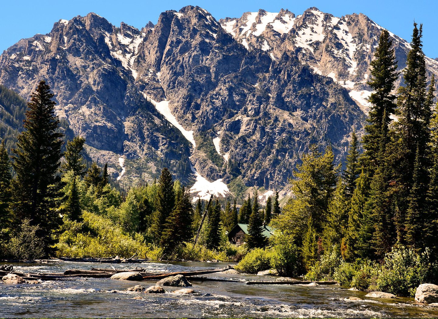 Snake River below Teton Mountain Range in Grand Teton National Park, Wyoming - Encircle Photos
